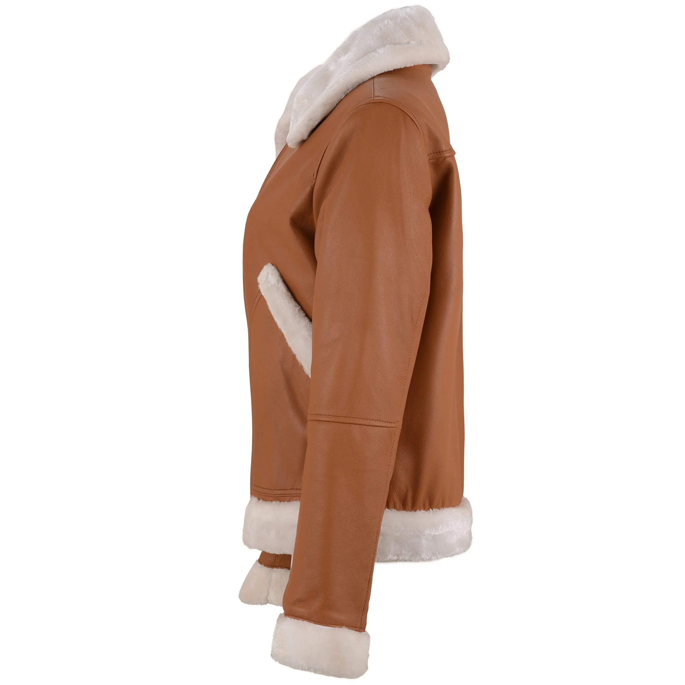 Demi Lovato Shearling Leather Jacket sold by Prime Leather Shop product image thumbnail 3