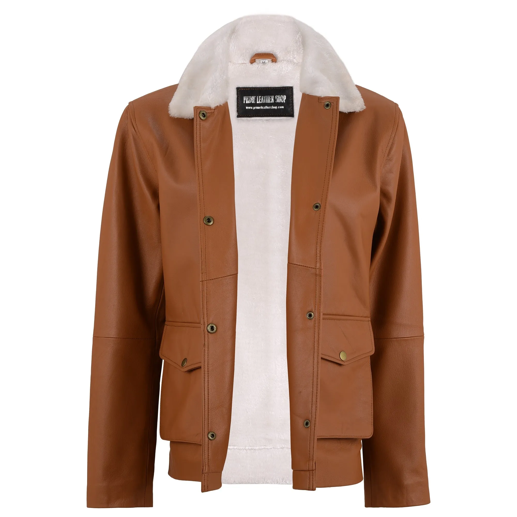 Jennifer L Shearling Leather Jacket sold by Prime Leather Shop product image thumbnail 3
