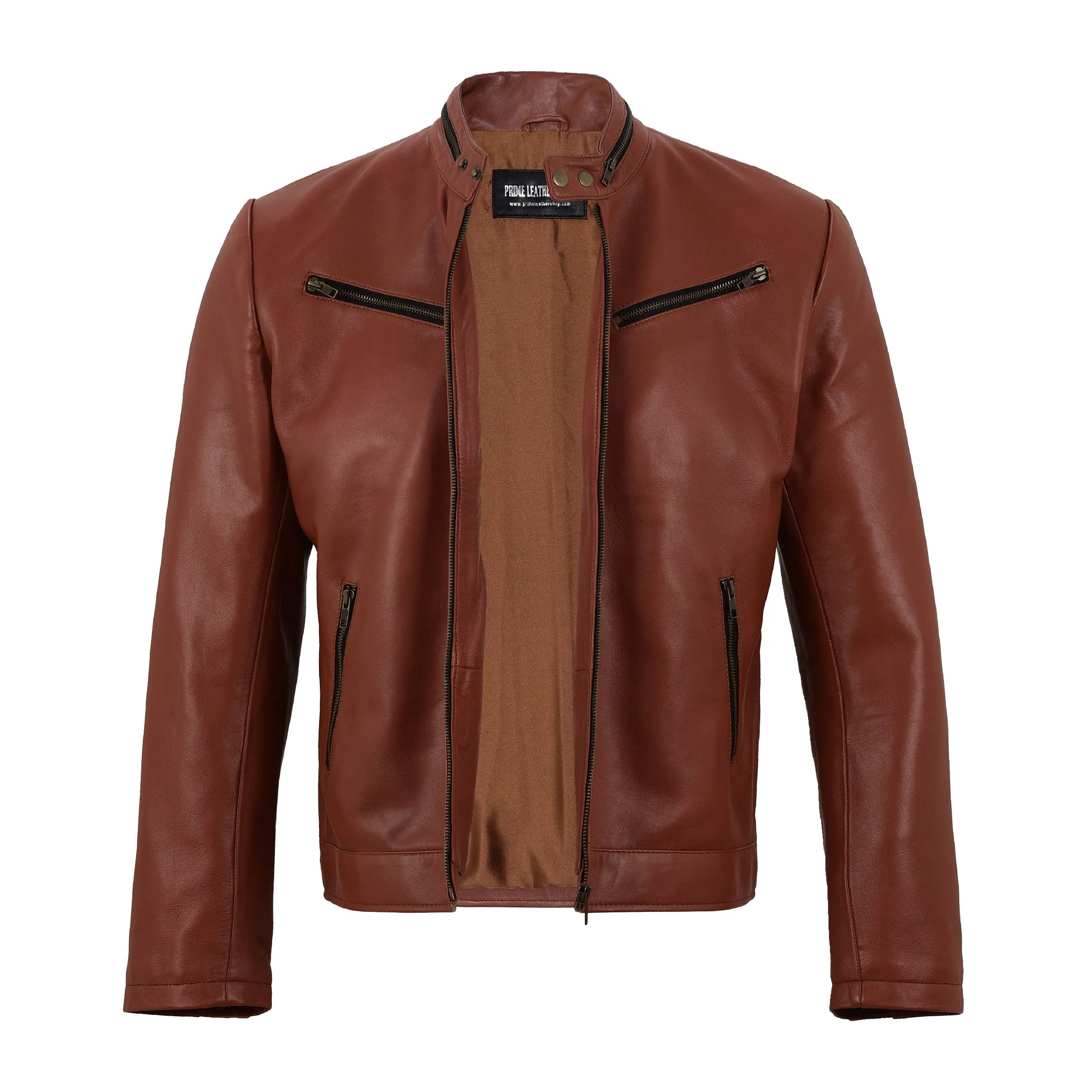 Tom Hanks Brown Leather Jacket Mens sold by Prime Leather Shop product image thumbnail 4