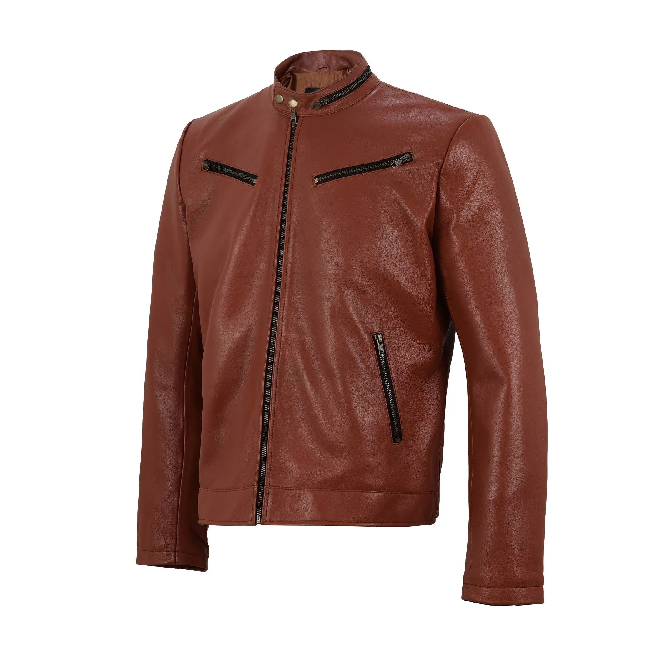 Tom Hanks Brown Leather Jacket Mens sold by Prime Leather Shop