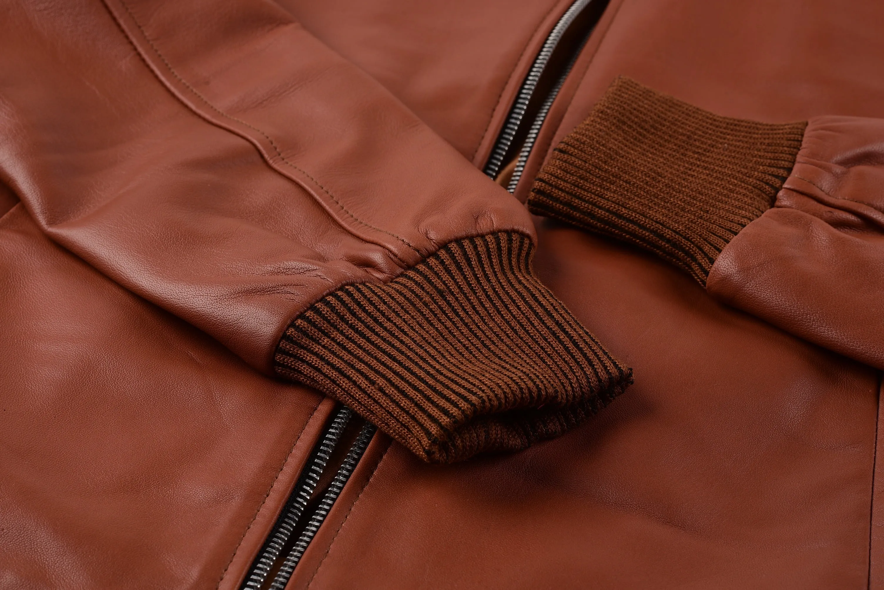 Johnny Depp Brown Men's Leather Bomber Jacket sold by Prime Leather Shop product image thumbnail 5
