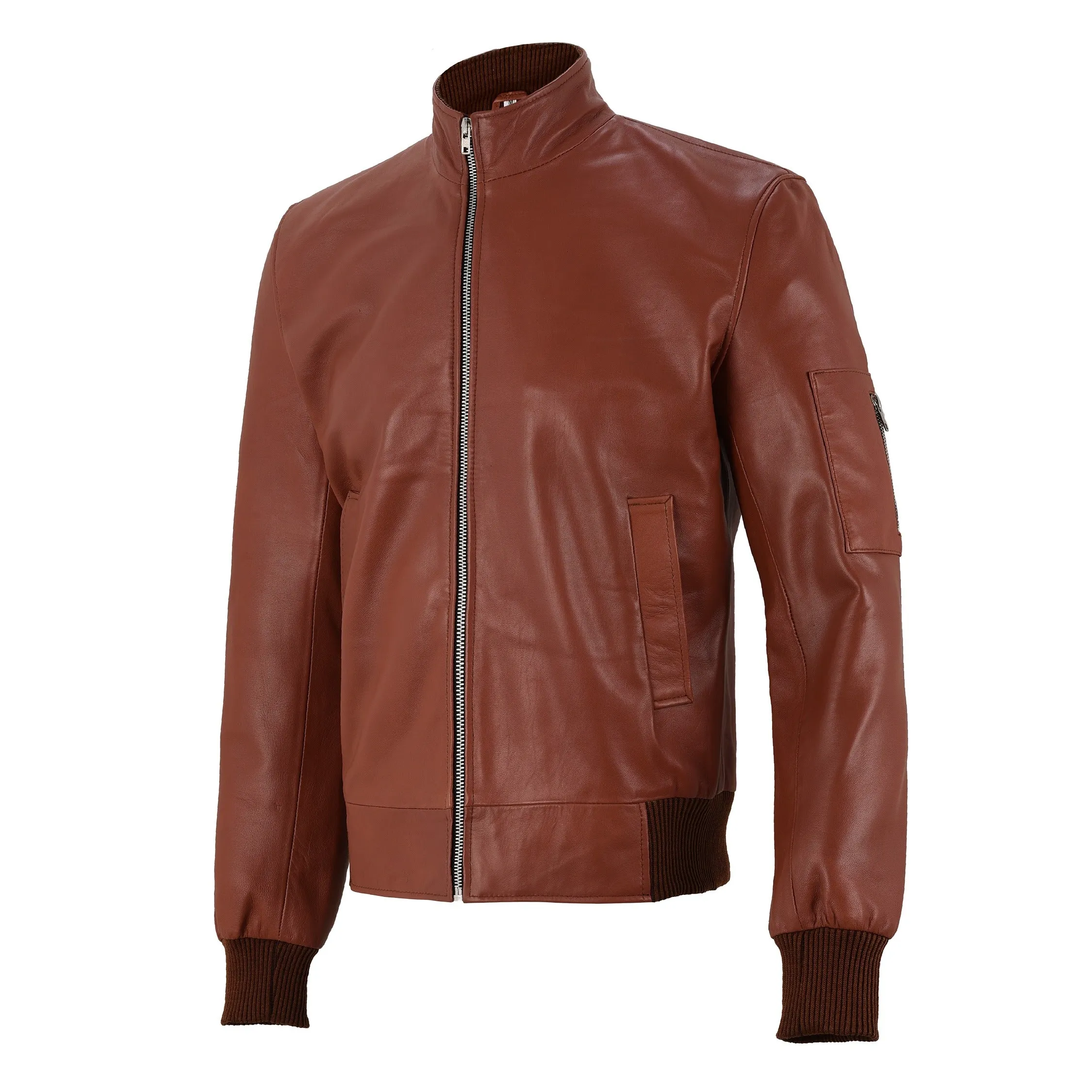 Johnny Depp Brown Men's Leather Bomber Jacket sold by Prime Leather Shop