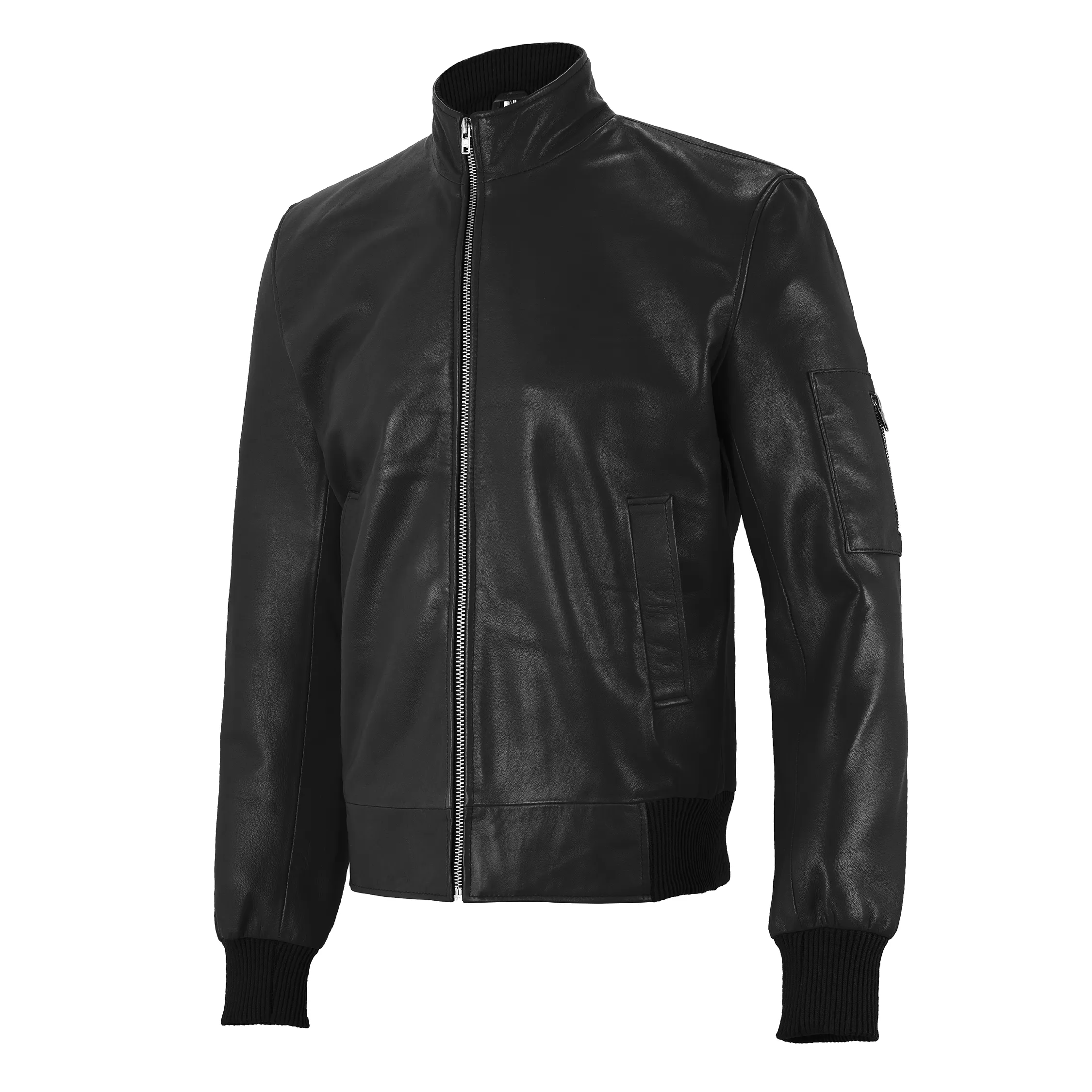 Johnny Depp Brown Men's Leather Bomber Jacket sold by Prime Leather Shop product image thumbnail 2