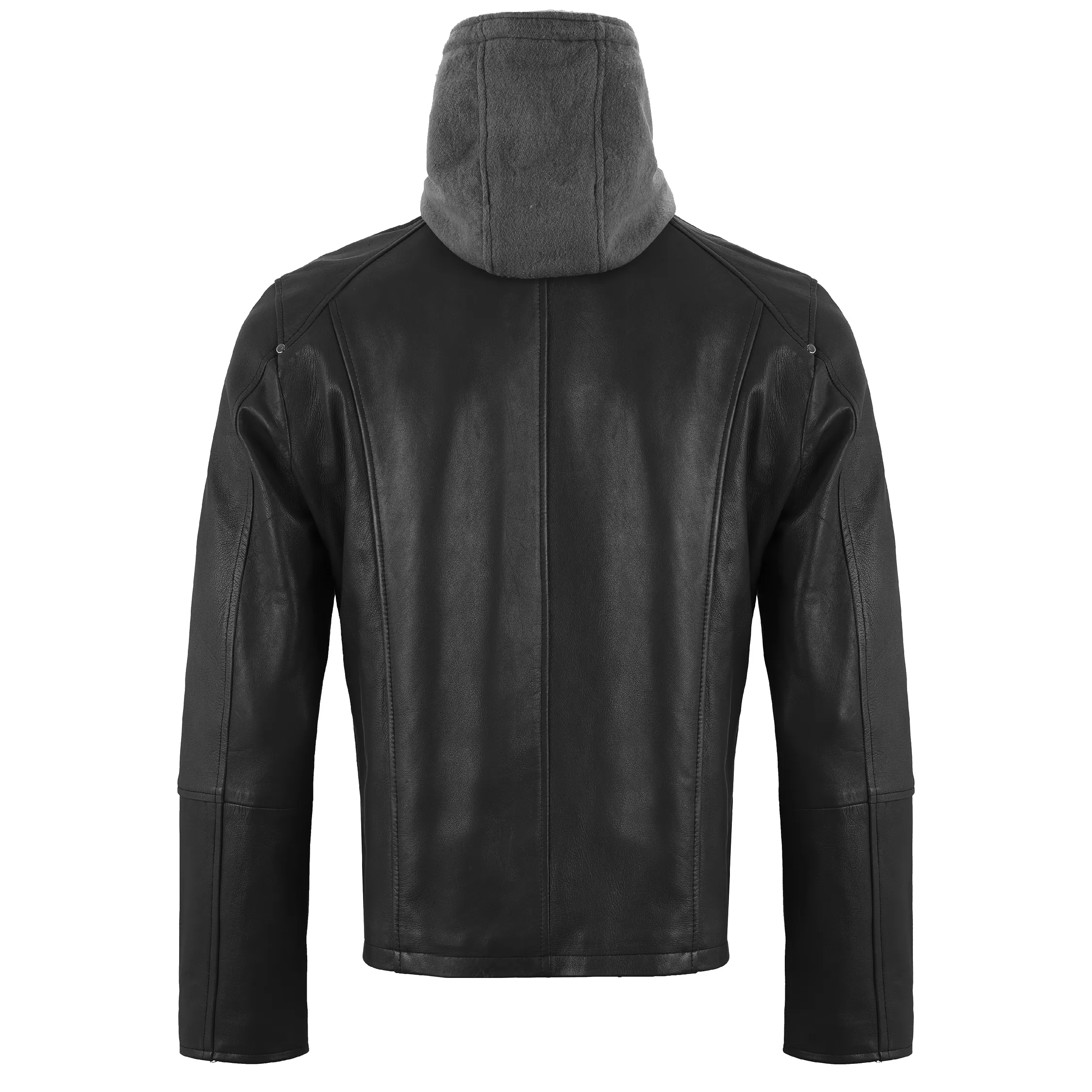 Jacob Hooded Bomber Leather Jacket sold by Prime Leather Shop product image thumbnail 2