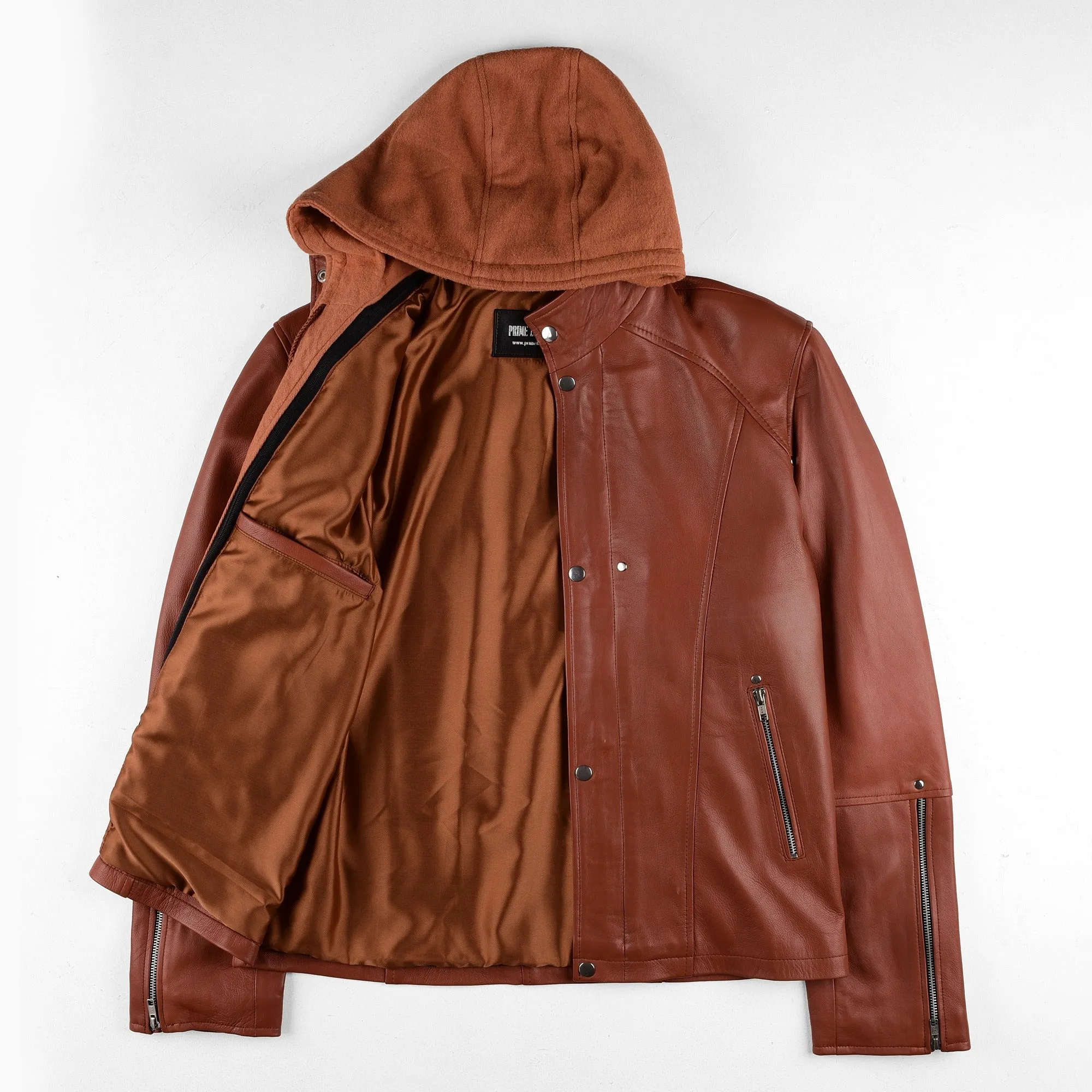 Jacob Hooded Bomber Leather Jacket sold by Prime Leather Shop product image thumbnail 4