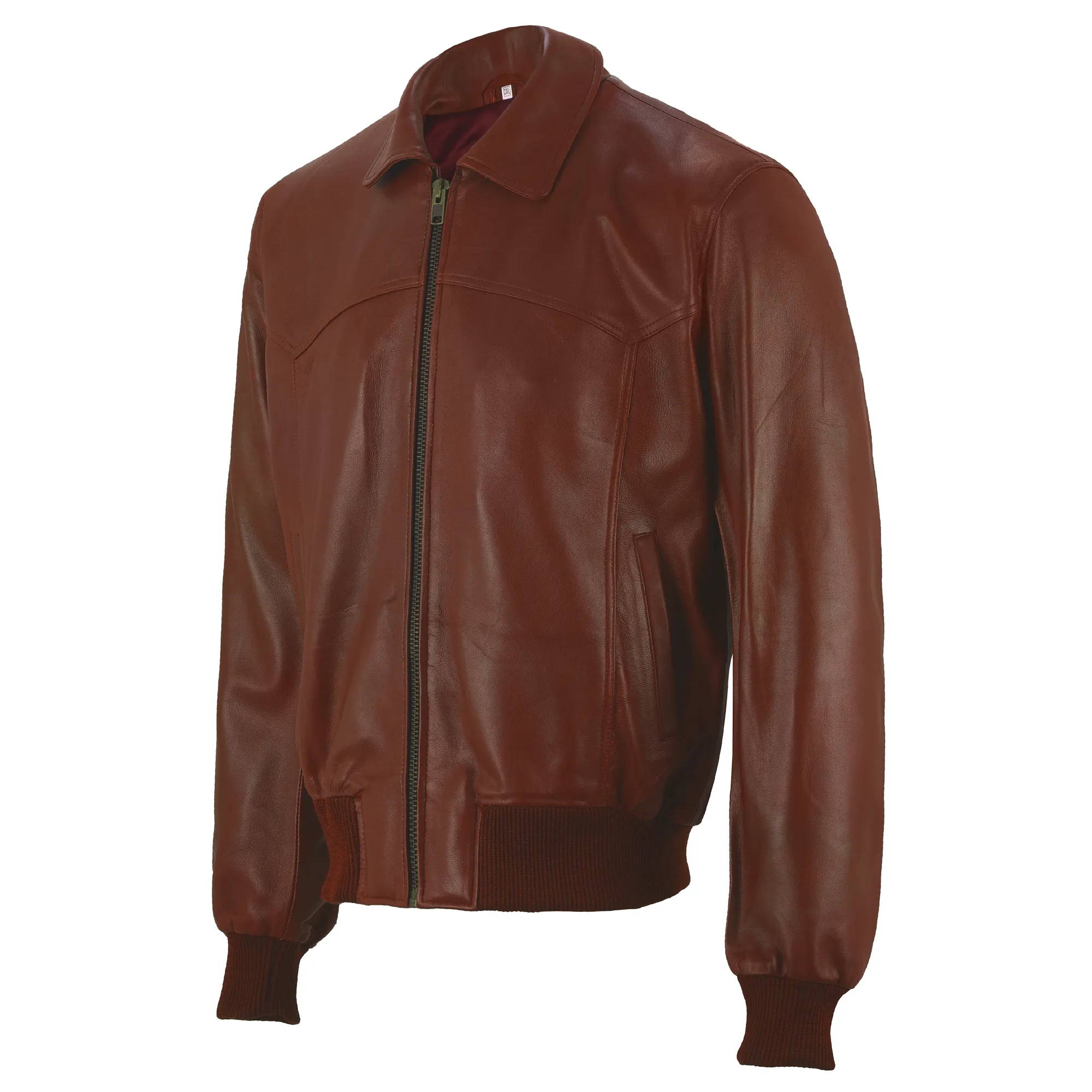 Mick Jagger Classic Maroon Men's Leather Bomber Jacket sold by Prime Leather Shop product image thumbnail 4