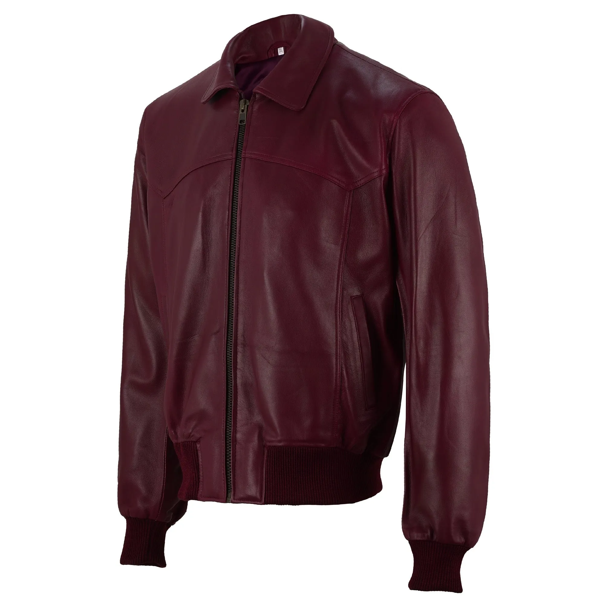 Mick Jagger Classic Maroon Men's Leather Bomber Jacket sold by Prime Leather Shop