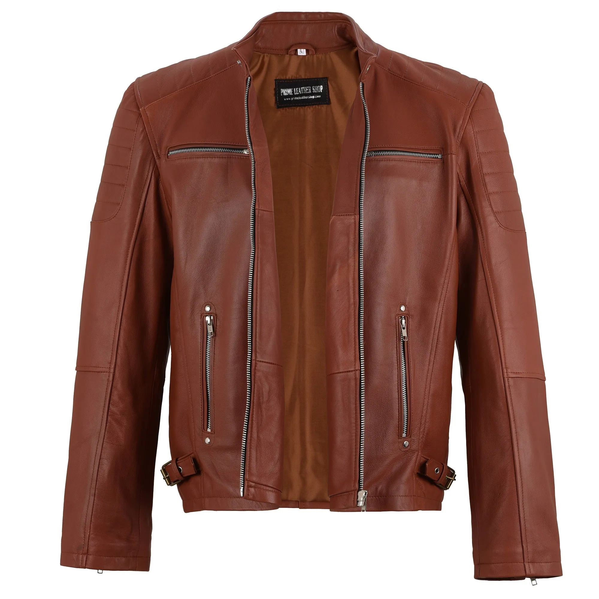 Bruno M Classic Brown Leather Jacket sold by Prime Leather Shop product image thumbnail 5