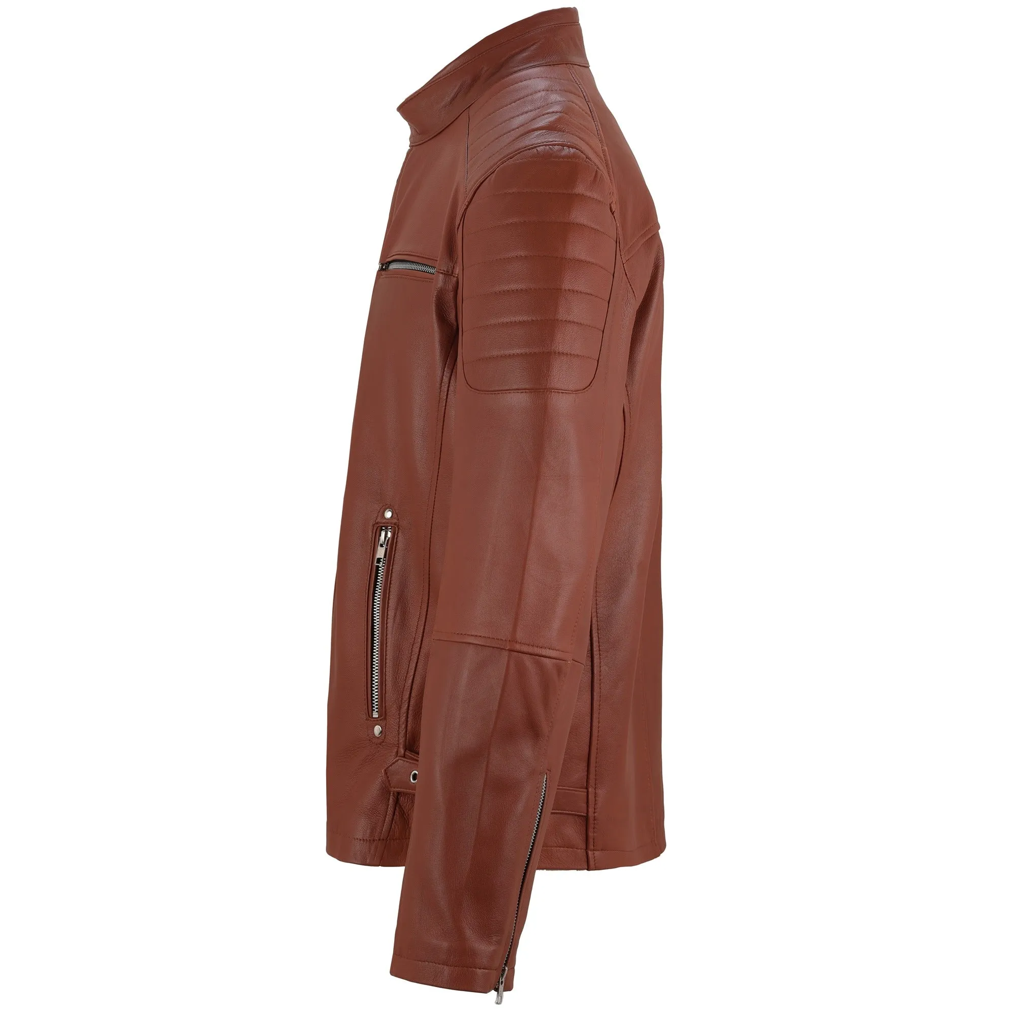 Bruno M Classic Brown Leather Jacket sold by Prime Leather Shop product image thumbnail 2