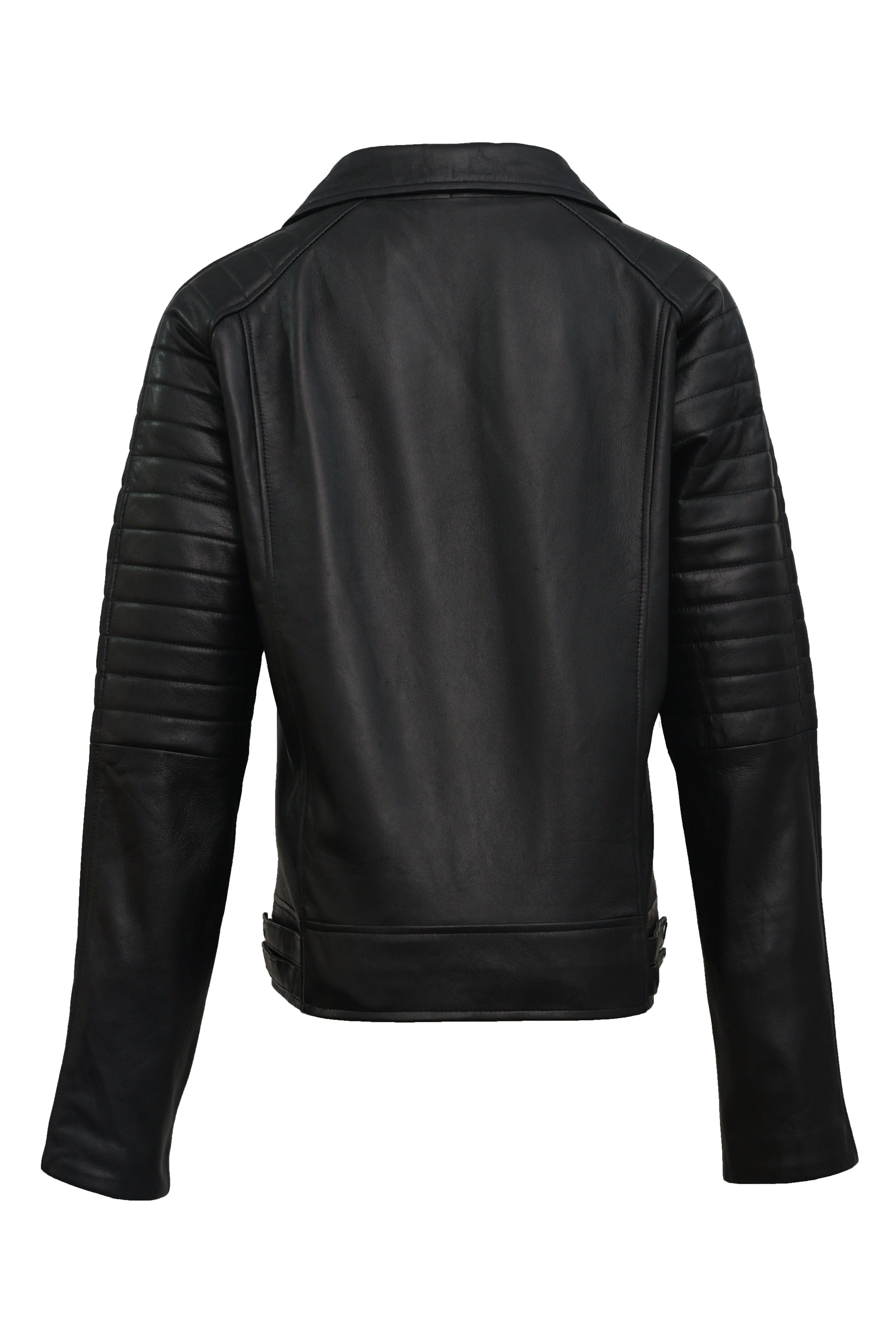 Angelina Black Biker Leather Jacket sold by Prime Leather Shop product image thumbnail 4