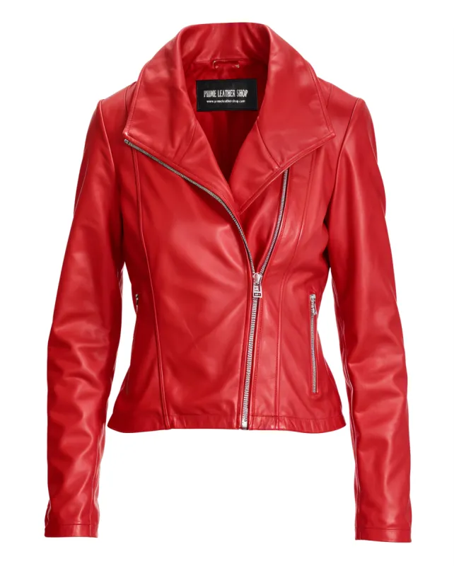 Cindy Classic Biker Leather Jacket sold by Prime Leather Shop