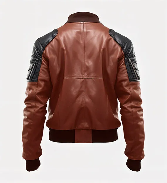 Classic Maroon Leather Jacket sold by Prime Leather Shop product image thumbnail 4