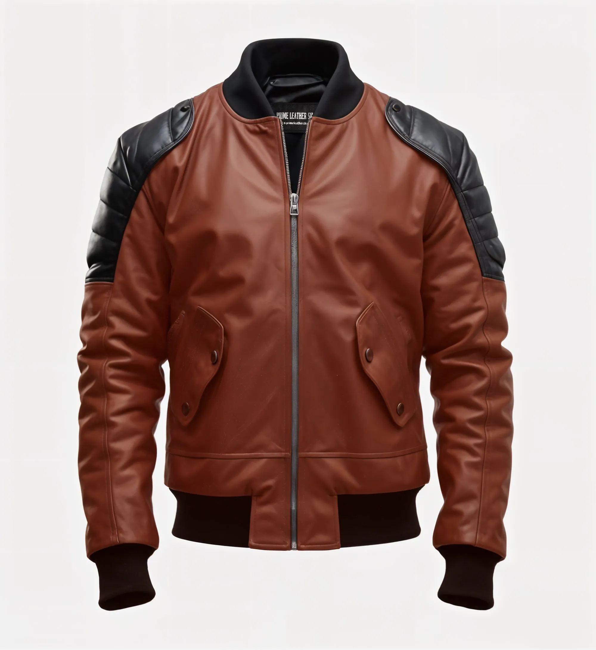 Classic Maroon Leather Jacket sold by Prime Leather Shop product image thumbnail 3