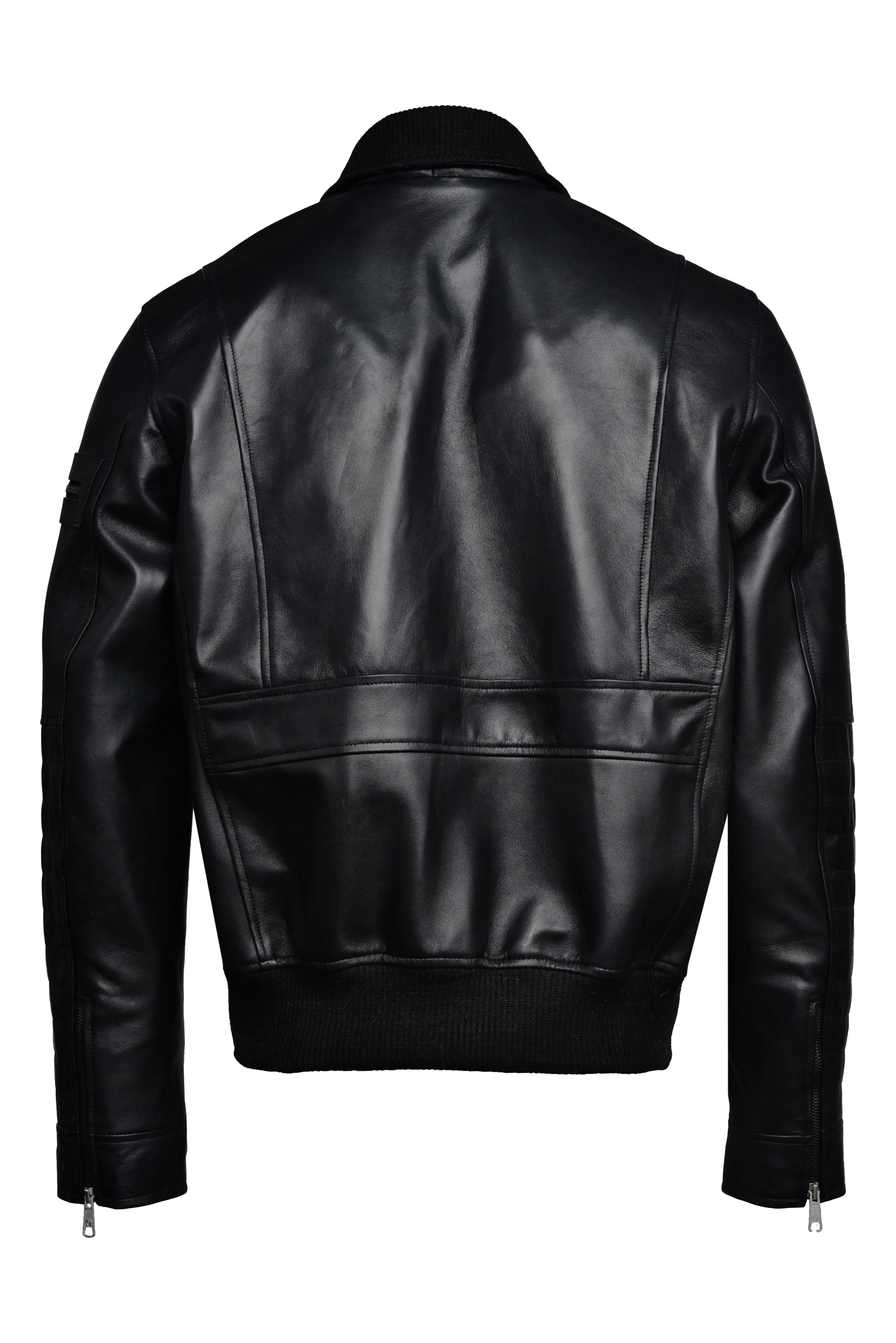 Titan Forge Black Men's Leather Bomber Jacket sold by Prime Leather Shop product image thumbnail 2