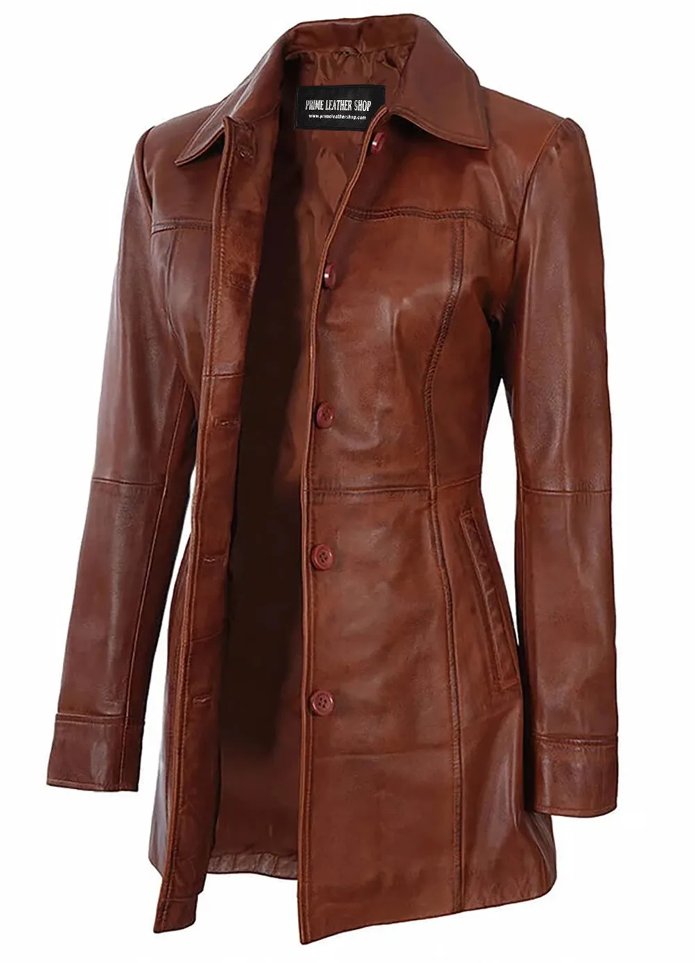 Sierra Canyon Brown Leather Coat sold by Prime Leather Shop product image thumbnail 3