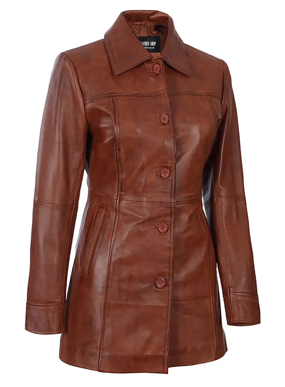 Sierra Canyon Brown Leather Coat sold by Prime Leather Shop product image thumbnail 2