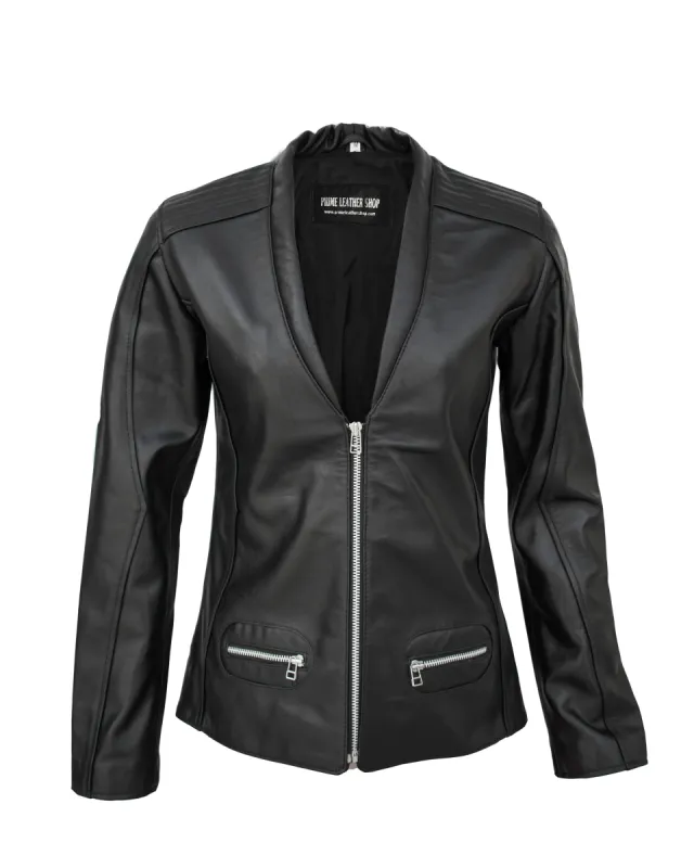 Women’s Black Genuine Leather Coat sold by Prime Leather Shop