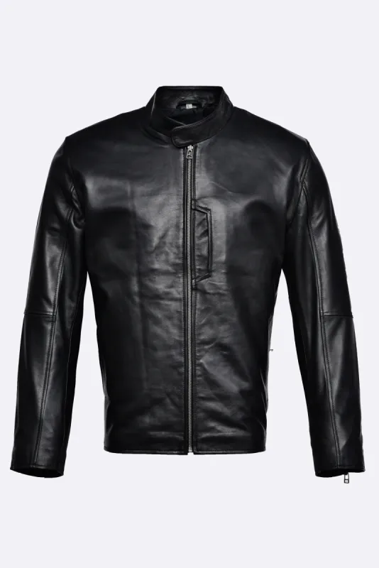 Louise Wilson Black Leather Jacket Mens made by Prime Leather Shop
