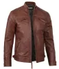 Men’s Rebel Brown Biker Leather Jacket sold by Prime Leather Shop