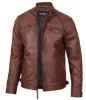 Men’s Rebel Brown Biker Leather Jacket sold by Prime Leather Shop