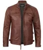 Men’s Rebel Brown Biker Leather Jacket sold by Prime Leather Shop