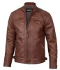 Men’s Rebel Brown Biker Leather Jacket sold by Prime Leather Shop