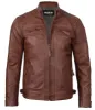 Men’s Rebel Brown Biker Leather Jacket sold by Prime Leather Shop