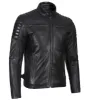 Men’s Phantom Black Café Racer Leather Jacket sold by Prime Leather Shop