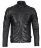 Men’s Phantom Black Café Racer Leather Jacket sold by Prime Leather Shop