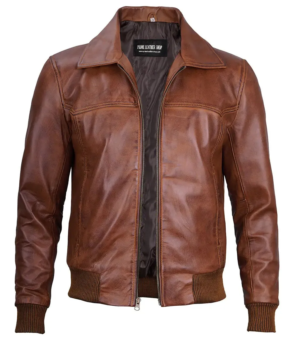 Vintage Brown Biker Leather Jacket sold by Prime Leather Shop product image thumbnail 2