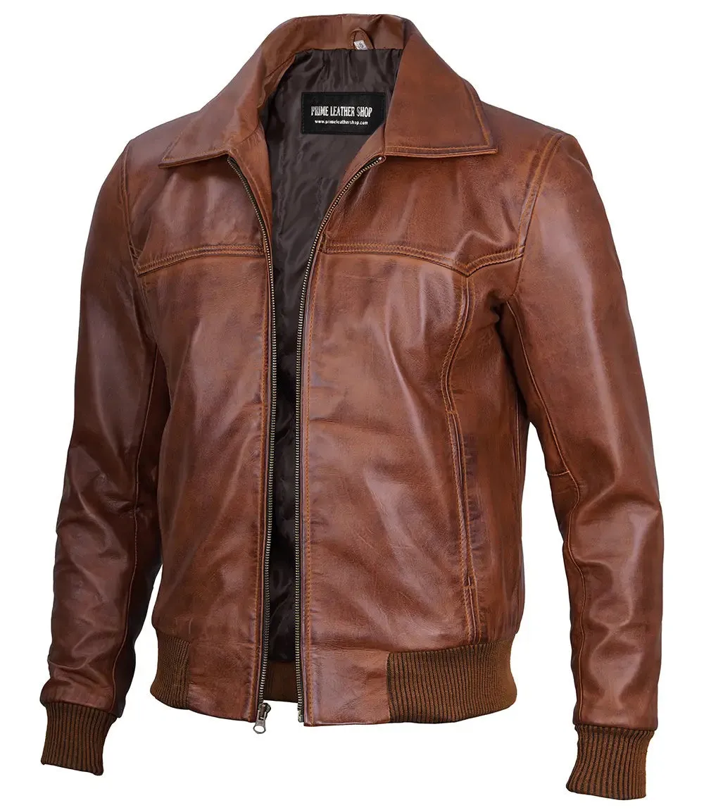 Vintage Brown Biker Leather Jacket sold by Prime Leather Shop product image thumbnail 3