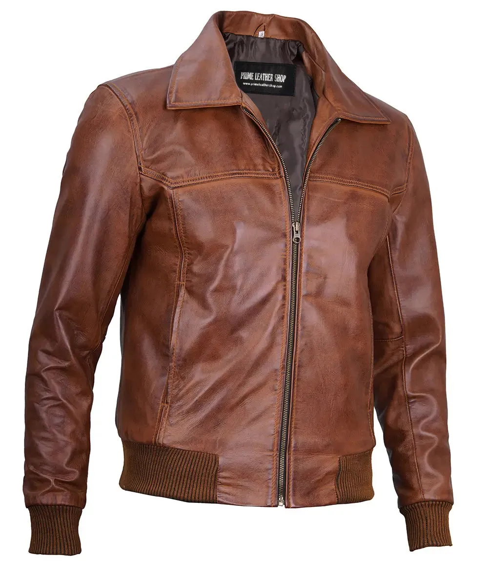 Vintage Brown Biker Leather Jacket sold by Prime Leather Shop product image thumbnail 5