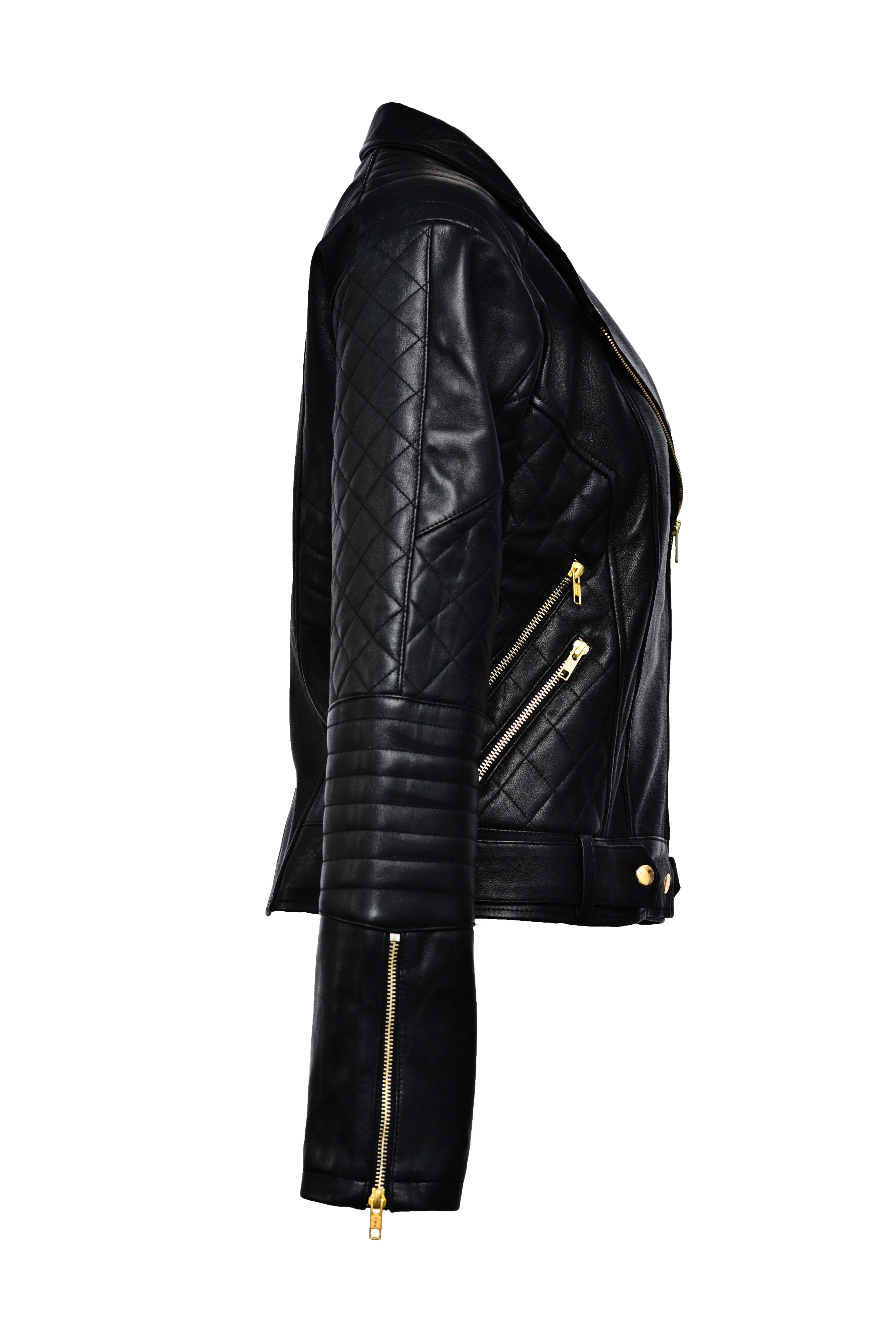 NightRider Black Leather Biker Jacket sold by Prime Leather Shop product image thumbnail 3