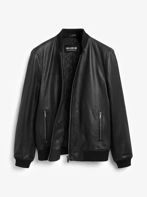 Ledger Rogue Black Bomber Leather Jacket sold by Prime Leather Shop product image thumbnail 2