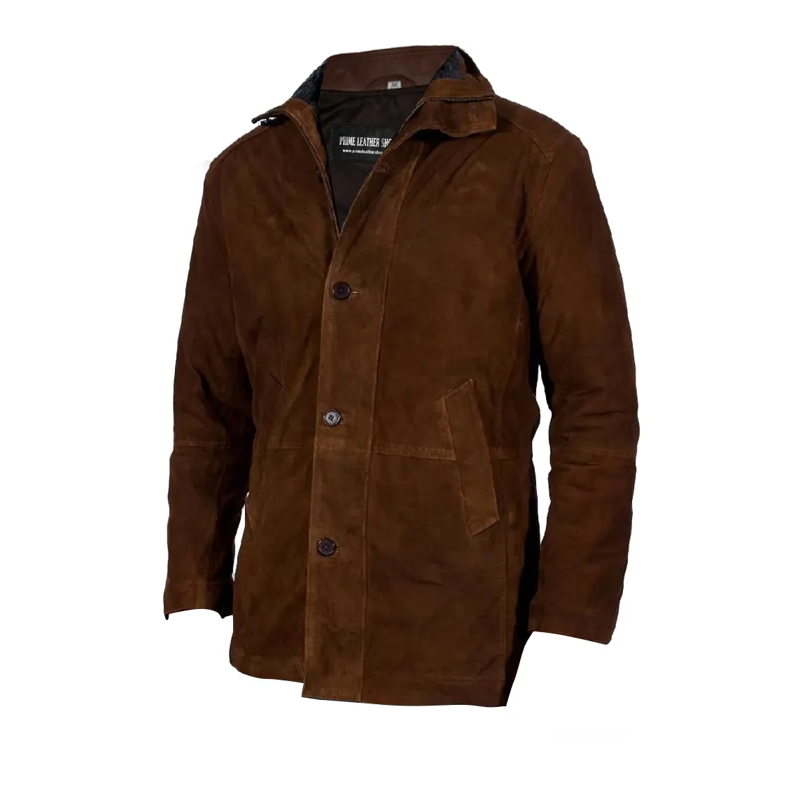Farnham Heritage Suede Brown Men's Leather Coat sold by Prime Leather Shop