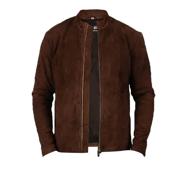 Harrington Coastal Brown Suede Jacket sold by Prime Leather Shop