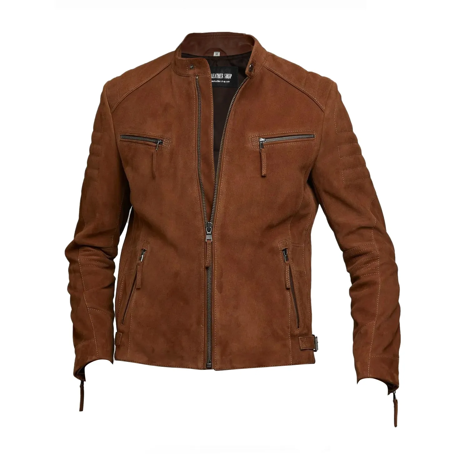 Ricciardo Brown Suede Racer Jacket AU sold by Prime Leather Shop