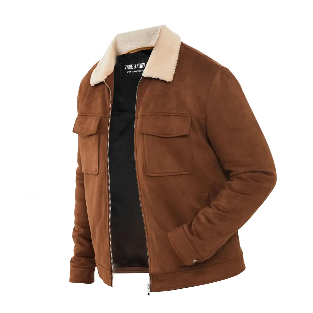 Gibson Shearling Brown Suede Jacket sold by Prime Leather Shop product image thumbnail 3