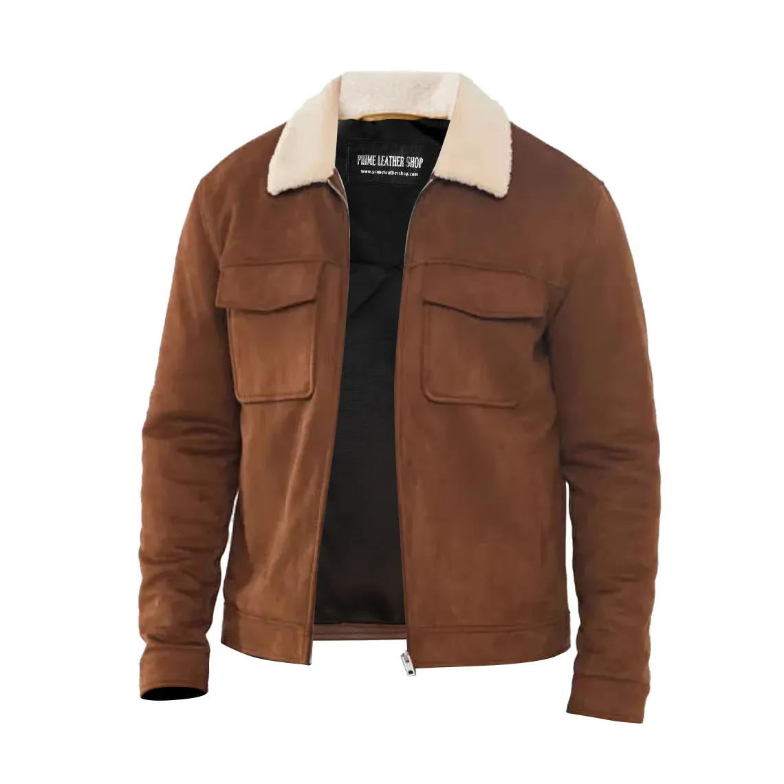 Gibson Shearling Brown Suede Jacket sold by Prime Leather Shop