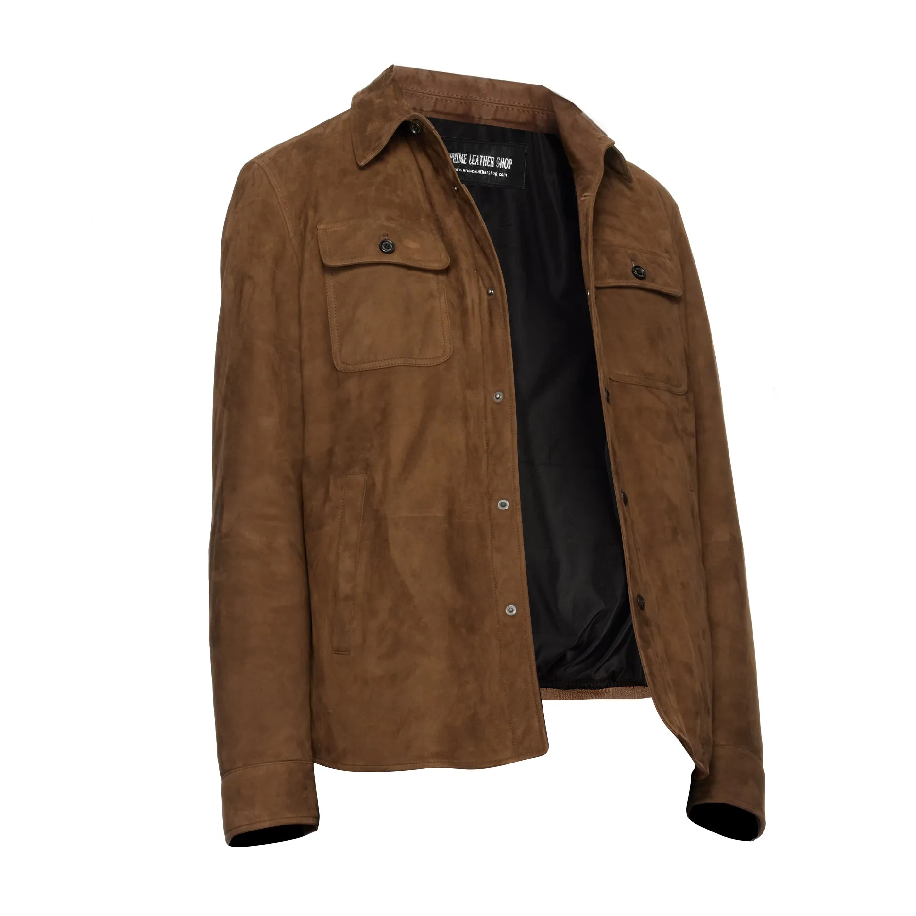 Brown Suede Utility Biker Jacket sold by Prime Leather Shop product image thumbnail 3