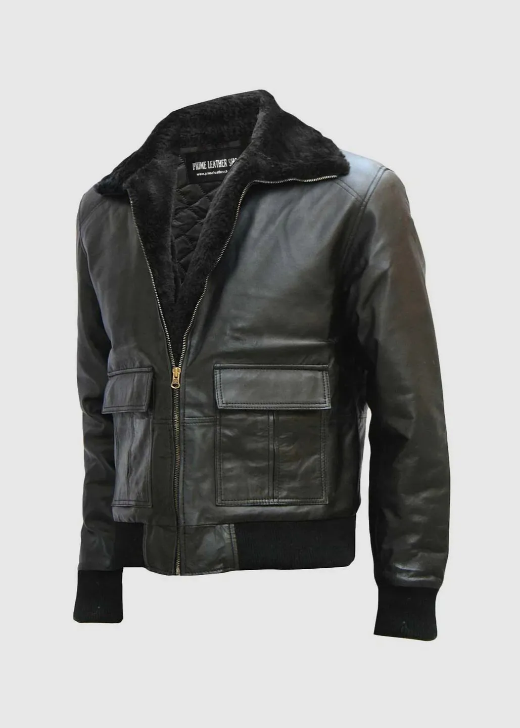 Mens Distressed Bomber Leather Jacket - Bondi Oversize sold by Prime Leather Shop