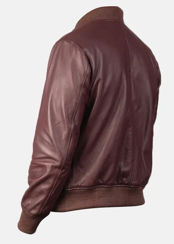 Mens Earth-Toned Bomber Leather Jacket Coastal AU sold by Prime Leather Shop product image thumbnail 4