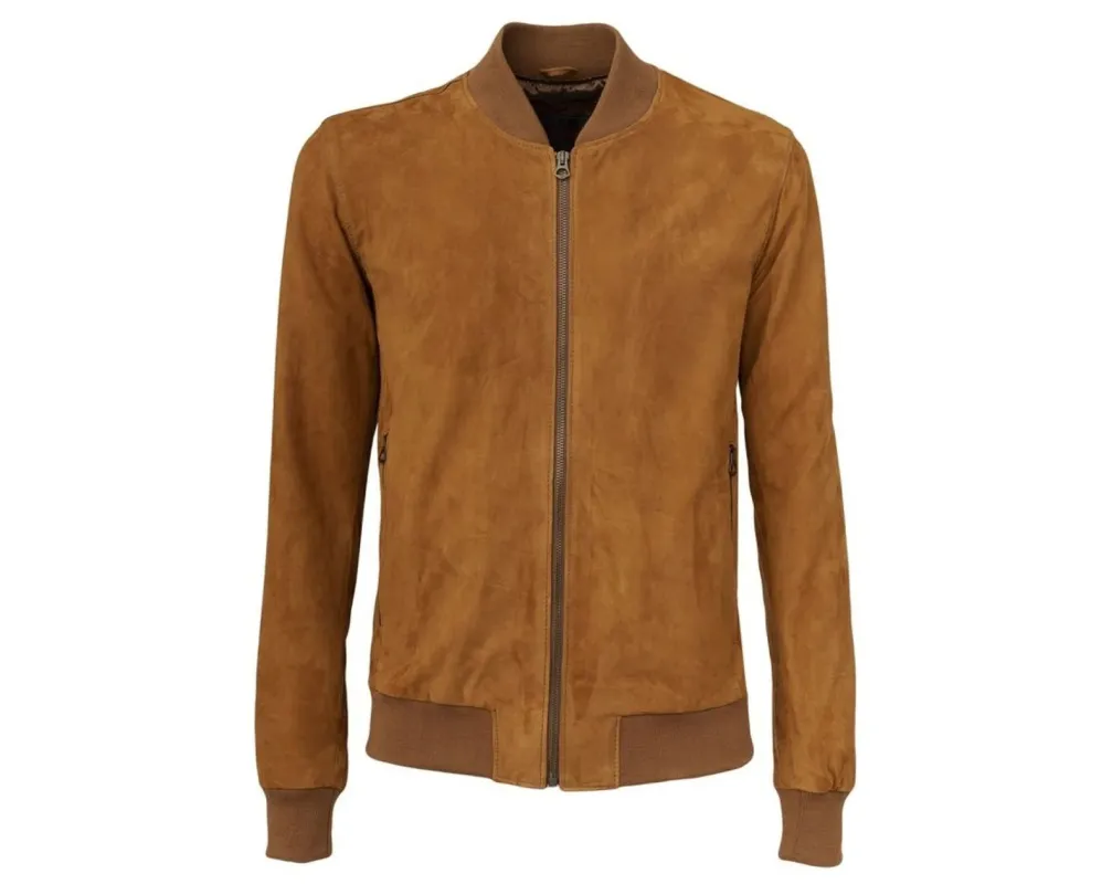 Womens Suede Cropped Cafe Racer Jacket sold by Prime Leather Shop