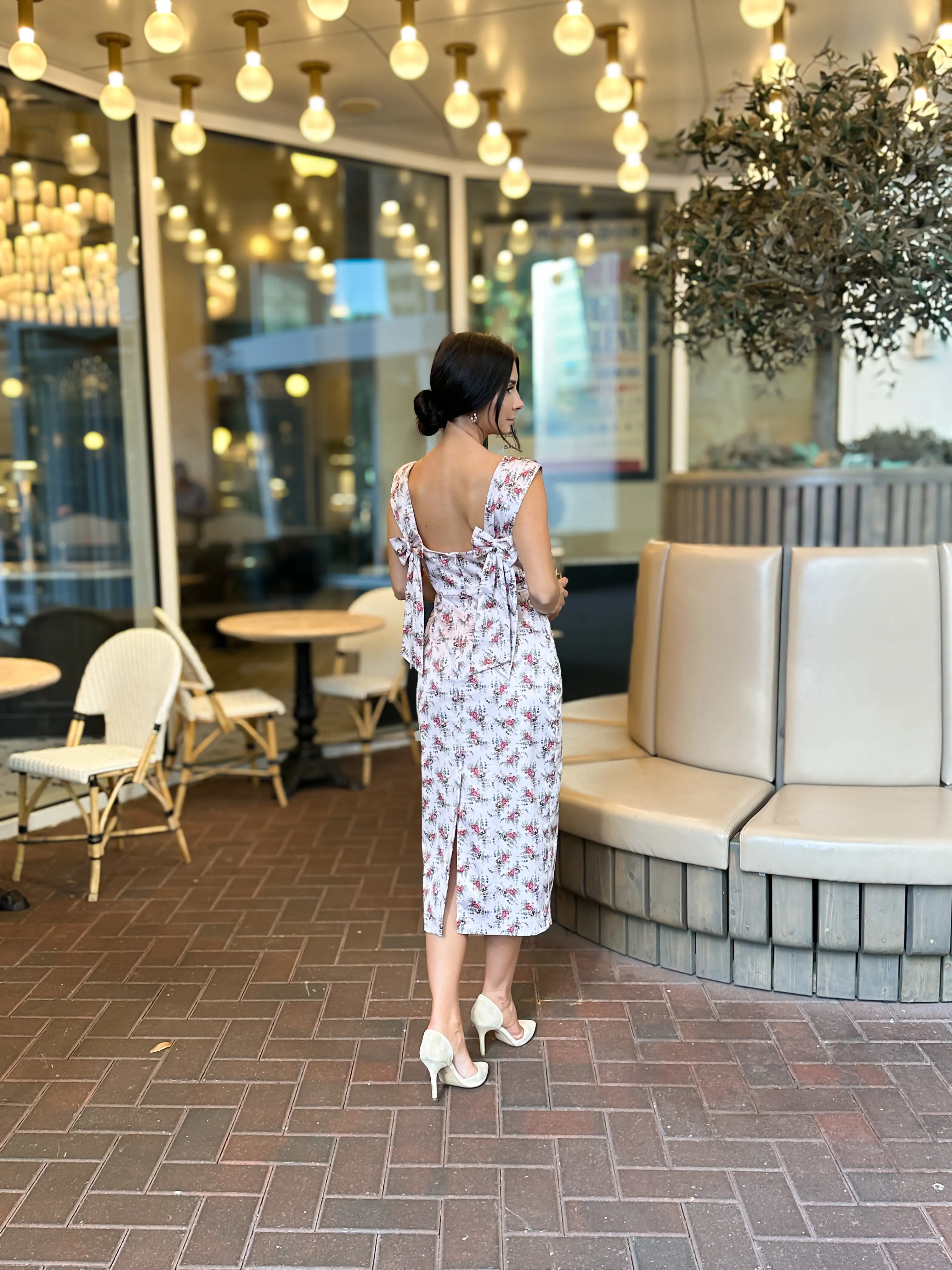 Antoinette Stretch Satin Midi Dress sold by Rêveux product image thumbnail 3