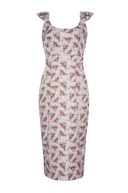 Antoinette Stretch Satin Midi Dress sold by Rêveux