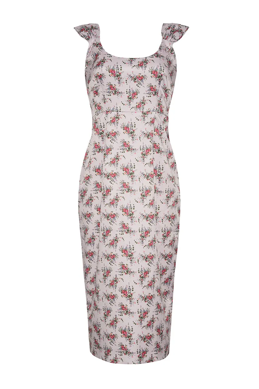 Antoinette Stretch Satin Midi Dress sold by Rêveux