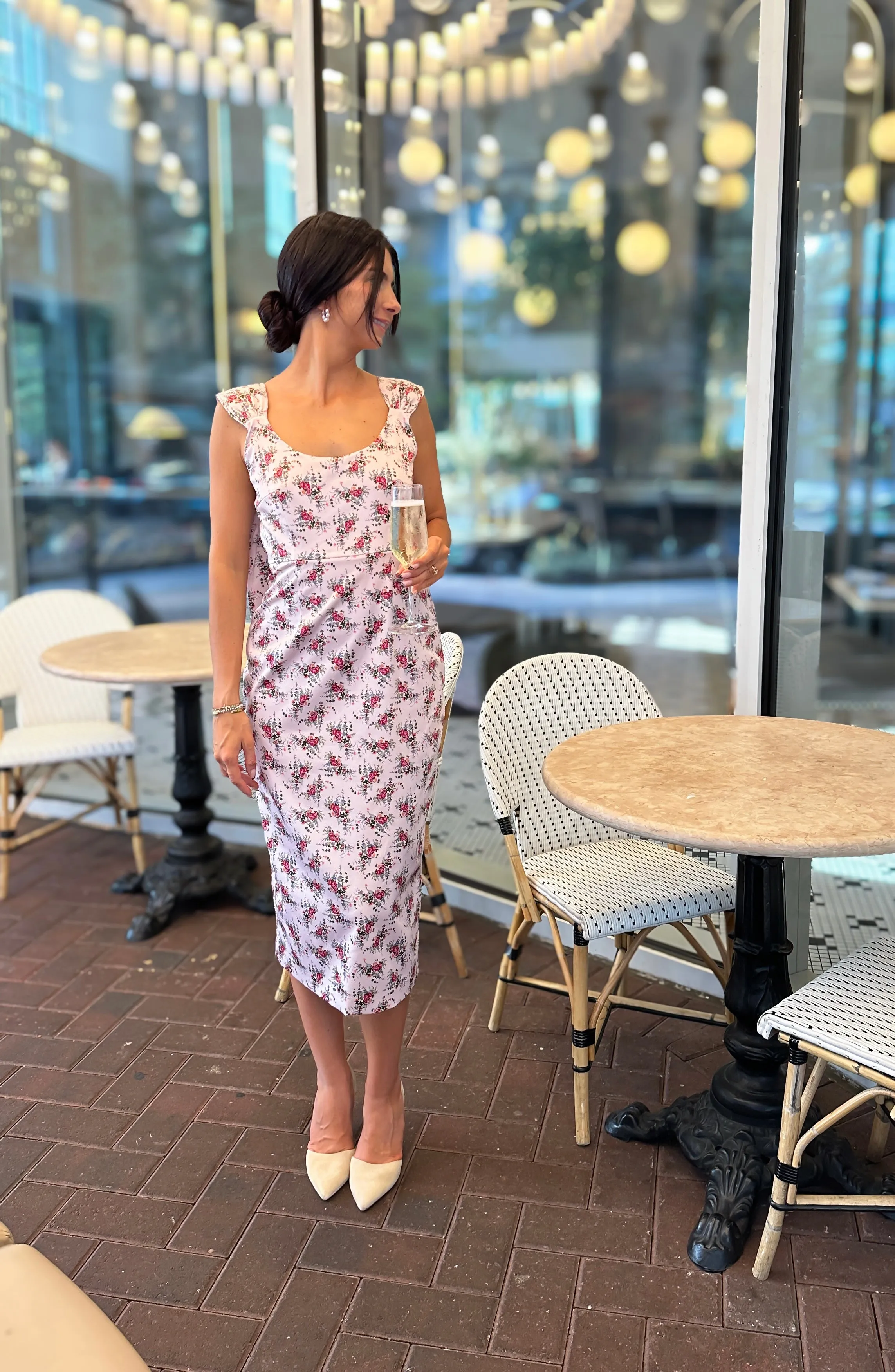 Antoinette Stretch Satin Midi Dress sold by Rêveux product image thumbnail 4