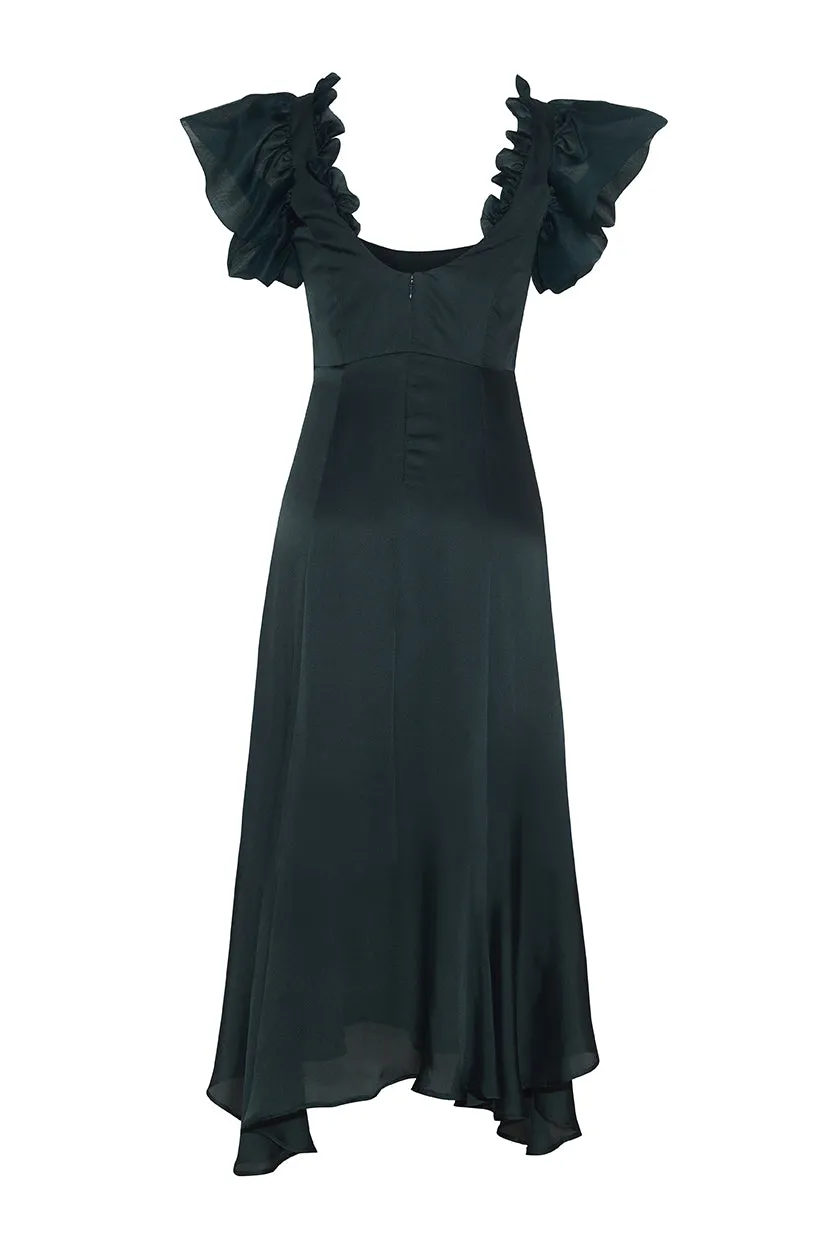 Anelise Silk Gown with Organza Sleeves sold by Rêveux product image thumbnail 2