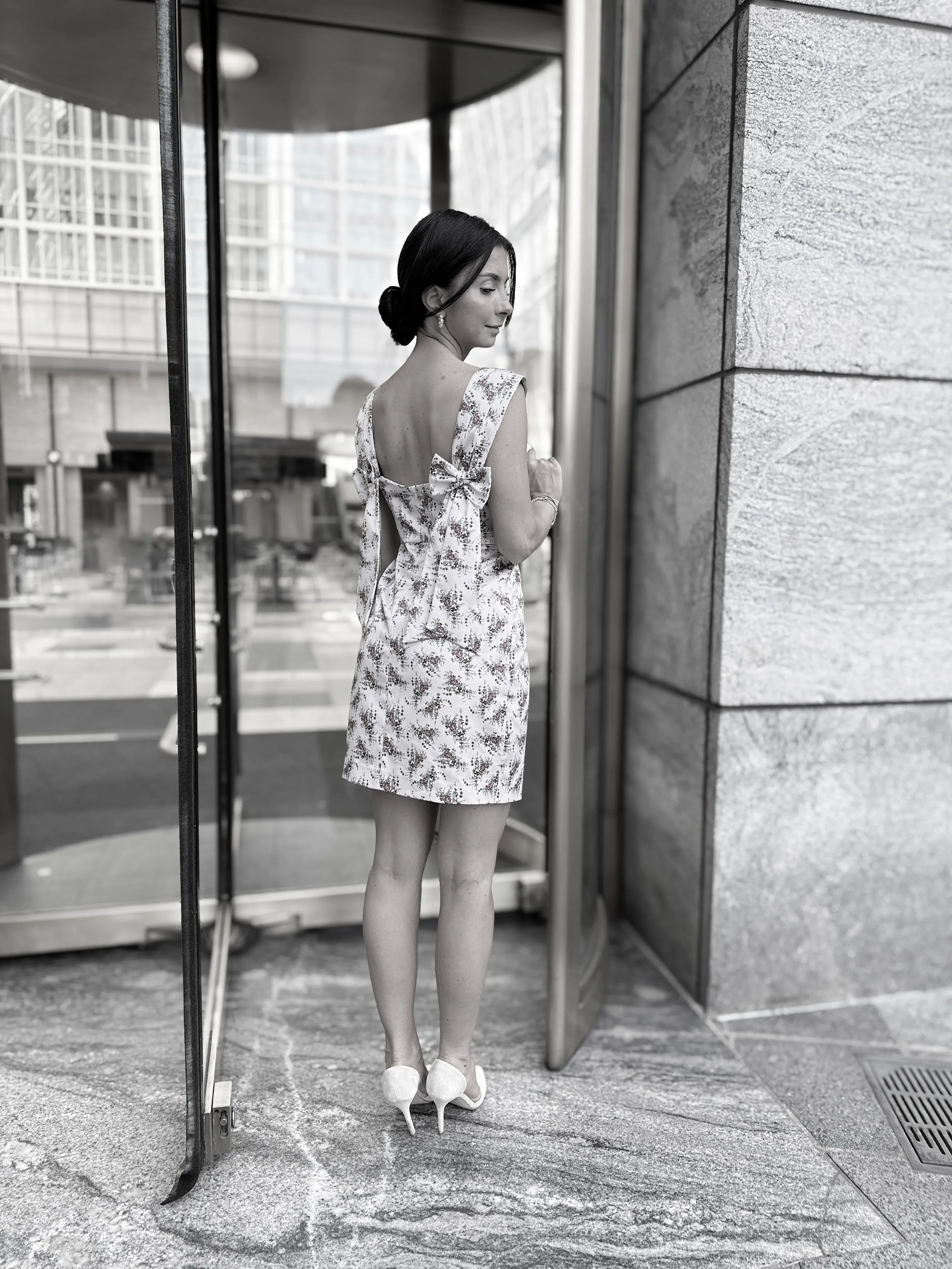 Adeline Stretch Satin Mini Dress sold by Rêveux product image thumbnail 4