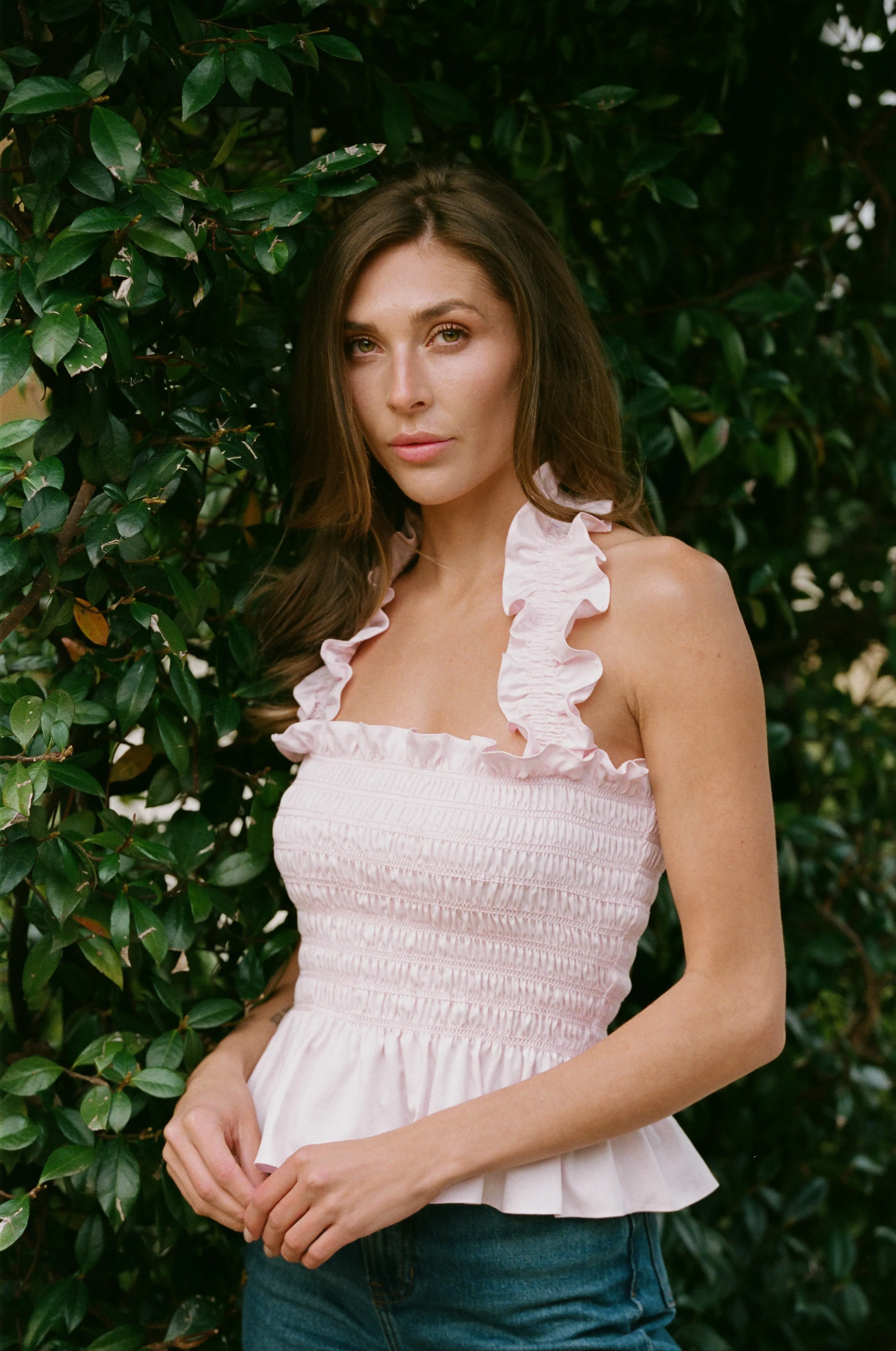 Marguerite Smocked Top in Rose sold by Rêveux